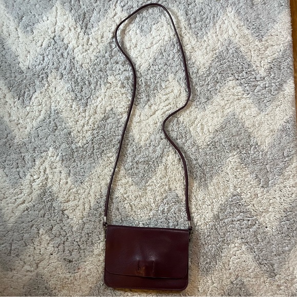 Burgundy Vegan Leather Crossbody Bag - Picture 2 of 10